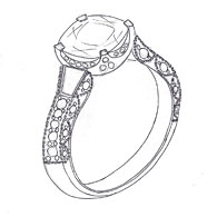 Diamond ring sketch