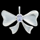 P1879 Bow Silver and Purple Cubic Zirconia Pendant
