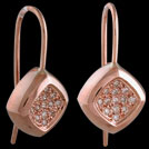 E1762B Rose Gold and Diamond Concave Diamond earrings