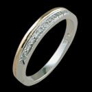 A1481 Two Tone bead set diamond wedding ring
