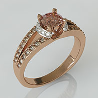 Rose Gold Split Shank Diamond Ring