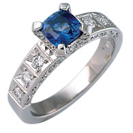 Cushion Sapphire Engagement Ring