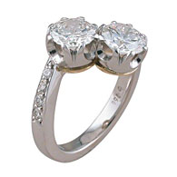 Double Brilliant Cut Engagement Ring