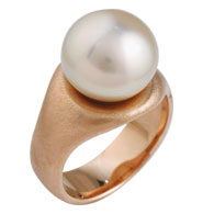 Pearl Engagement Ring in Yellow Gold