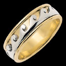 F1303 Wave Ring Yellow Gold with White Gold Waves