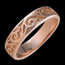K490L Vine design rose gold wedding ring