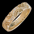 K390L Passion Diamond yellow gold Celtic wedding ring