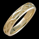 K410G Honour yellow gold simple Celtic weave wedding ring