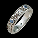 K481L Faith white gold and sapphire Celtic wedding band