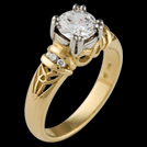 S1235B Solitaire Diamond Trinity Diamond Engagement Ring