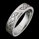 K523G Eternity wider White Gold Celtic Wedding Ring