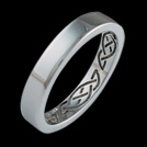 K525L Eternity White Gold Ring Celtic Design Inside