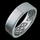 K525G Eternity White Gold Ring Celtic Design Inside
