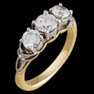 C1633 Triple Diamond Trinity Celtic Engagement Ring