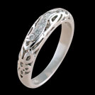 A1421 Irresistible White Gold Diamond Celtic Weave Wedding Ring