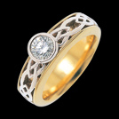 K201L Hearts Solitaire Diamond Celtic Engagement Ring