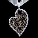 P1575 Heart White Gold pendant with Yellow Gold Strands