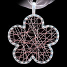 P1590  Flower White and Rose Gold Pendant