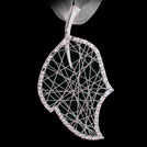 P1591  Leaf White Gold Pendant