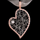 P1575D  Diamond Heart Rose Gold and Diamond Pendant