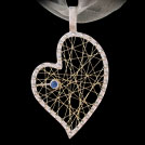 P1575S Sapphire Heart Pendant in White and Yellow Gold