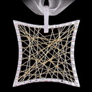 P1589 Square Pendant in White and Yellow Gold