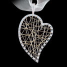 P1592 Loving Heart White and Yellow Gold Pendant