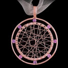 P1626S Sapphire Circle Rose Gold and Pink Sapphire Pendant