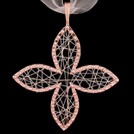 P1670  Fuchia Rose Gold Floral Pendant