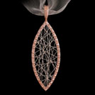 P1666N  Marquise Shaped Pendant in Rose Gold and White Gold