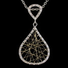 P1678  Diamond Droplets Diamond Bead Set Gold Pendant