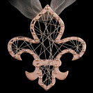 P1729B Fleur De Lys Rose Gold and White Gold pendant