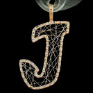 P1622J Letter J Gold Pendant