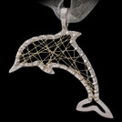 P1780 Dolphin White and Gold Pendant