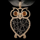 P1732 Owl Gold and Gemstone Pendant