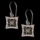 E1675D Delicate Square Gold Drop Earrings