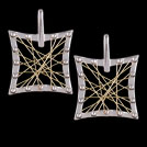 E1589 Stem Square Gold Earrings