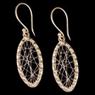 E1717 Delicate Oval Gold Earrings