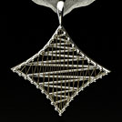 P1918 Stairway Diamond Shaped Zig Zag Pattern Gold Pendant