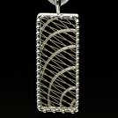 P1922 Ripples Rectangular Shaped Ripple Theme Gold Pendant