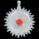 P1876 Outer Sun Silver and Passion Topaz pendant