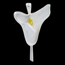 P1878 Lily Silver and Yellow Cubic Zirconia Pendant