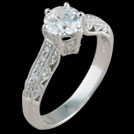 S1818XR Vintage White Gold Engagement Ring