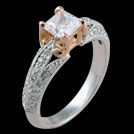 S1545P Vintage White Gold and Rose Gold Engagement Ring