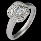 C1823 Asscher Halo Diamond Engagement Ring