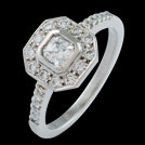 C1823E Asscher Halo Diamond Engagement Ring