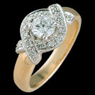 S1555 Crossover Diamond Engagement Ring