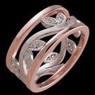 K1510 Tree of Life Rose and White Gold Diamond Wedding Ring