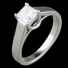 S1736 Princess Cut Diamond Crossover White Gold Ring