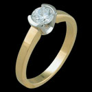 S1405 Diamond Solitaire Ring with Semi Bezel Setting